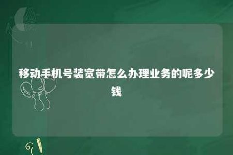 移下手机号装宽带怎么治理营业的呢几多钱